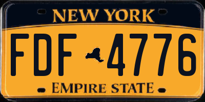 NY license plate FDF4776