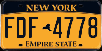 NY license plate FDF4778