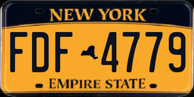 NY license plate FDF4779