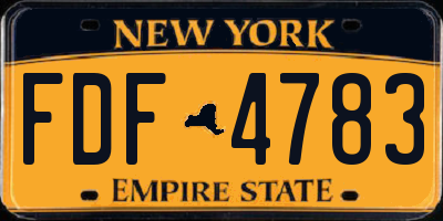 NY license plate FDF4783