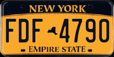 NY license plate FDF4790