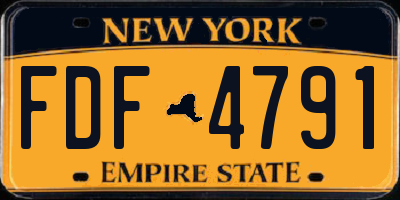 NY license plate FDF4791