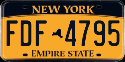 NY license plate FDF4795