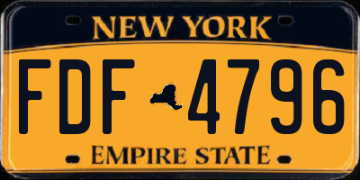 NY license plate FDF4796