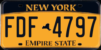 NY license plate FDF4797