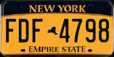 NY license plate FDF4798