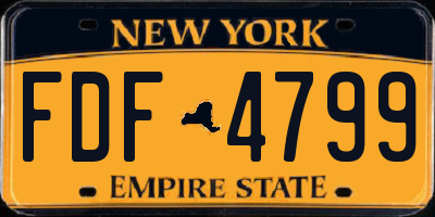 NY license plate FDF4799