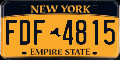 NY license plate FDF4815