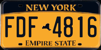 NY license plate FDF4816