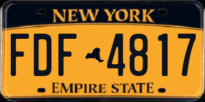 NY license plate FDF4817