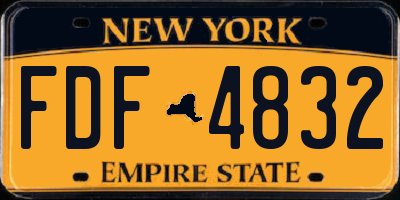 NY license plate FDF4832