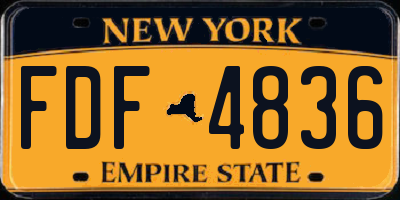 NY license plate FDF4836