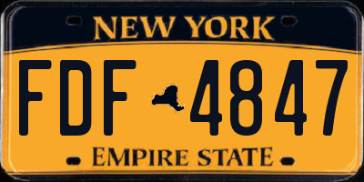 NY license plate FDF4847