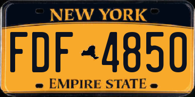 NY license plate FDF4850