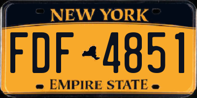 NY license plate FDF4851