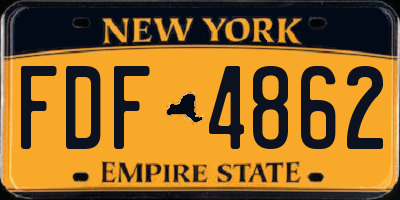 NY license plate FDF4862