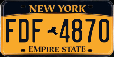 NY license plate FDF4870