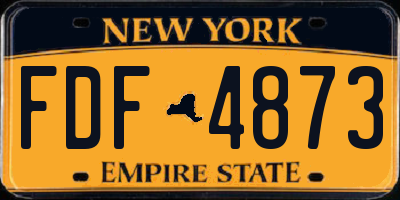 NY license plate FDF4873