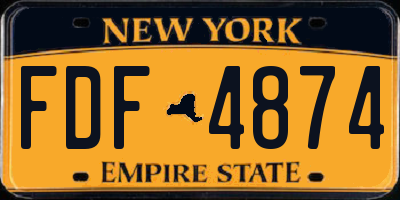 NY license plate FDF4874