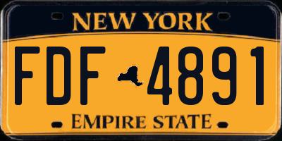 NY license plate FDF4891