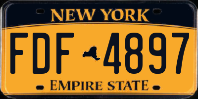 NY license plate FDF4897