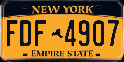 NY license plate FDF4907