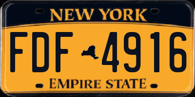 NY license plate FDF4916