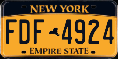 NY license plate FDF4924