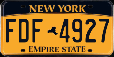 NY license plate FDF4927