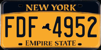 NY license plate FDF4952