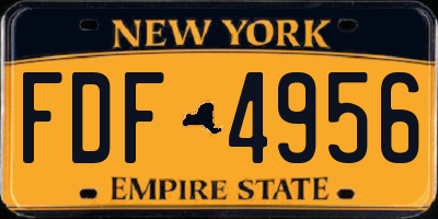NY license plate FDF4956