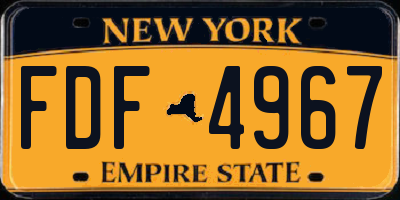 NY license plate FDF4967