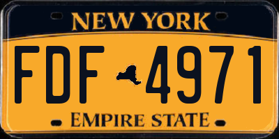 NY license plate FDF4971