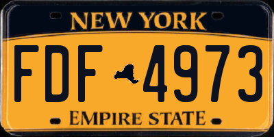 NY license plate FDF4973