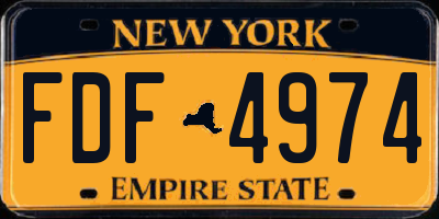 NY license plate FDF4974
