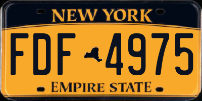 NY license plate FDF4975