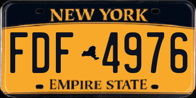 NY license plate FDF4976