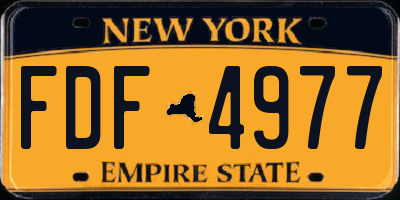 NY license plate FDF4977