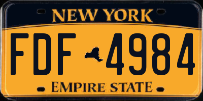 NY license plate FDF4984