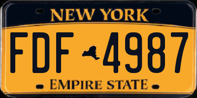 NY license plate FDF4987