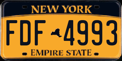 NY license plate FDF4993