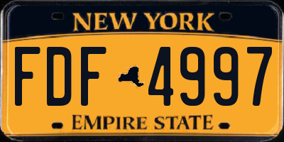 NY license plate FDF4997