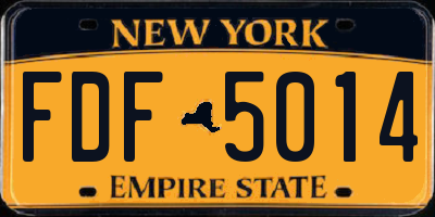 NY license plate FDF5014