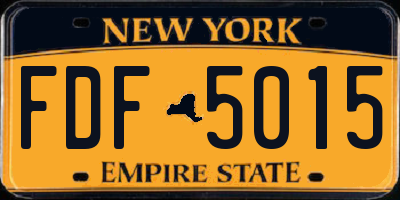 NY license plate FDF5015