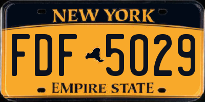 NY license plate FDF5029