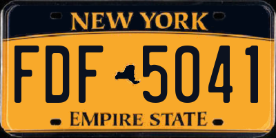 NY license plate FDF5041