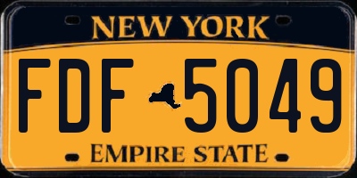 NY license plate FDF5049