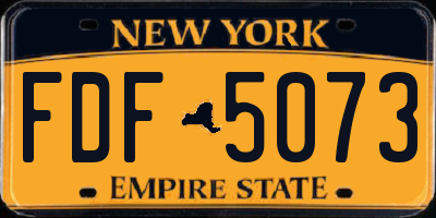 NY license plate FDF5073