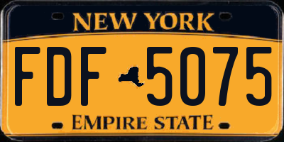 NY license plate FDF5075