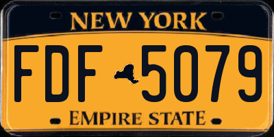NY license plate FDF5079